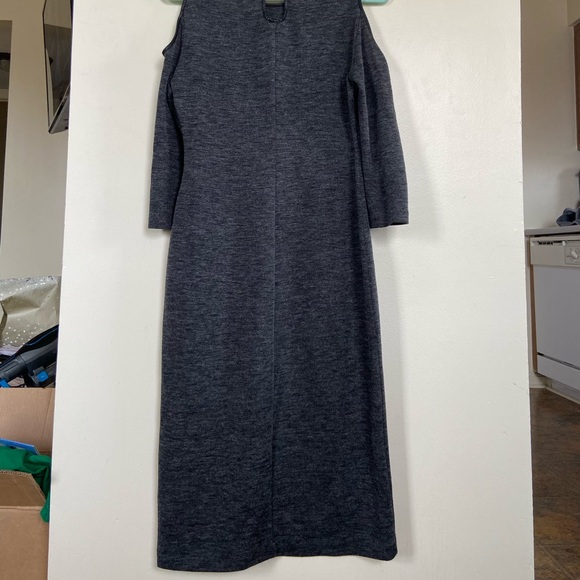 Women’s dark grey knee length sweater dress - Picture 2 of 5